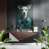 Lady Dog Brushed Aluminum Dibond Wall Art.
